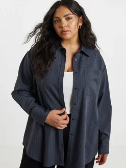 Simply Be Oversized Pinstripe Shirt