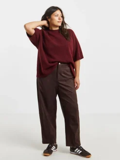 Simply Be Suedette Barrel Leg Trousers