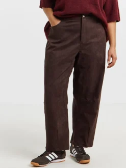 Simply Be Suedette Barrel Leg Trousers
