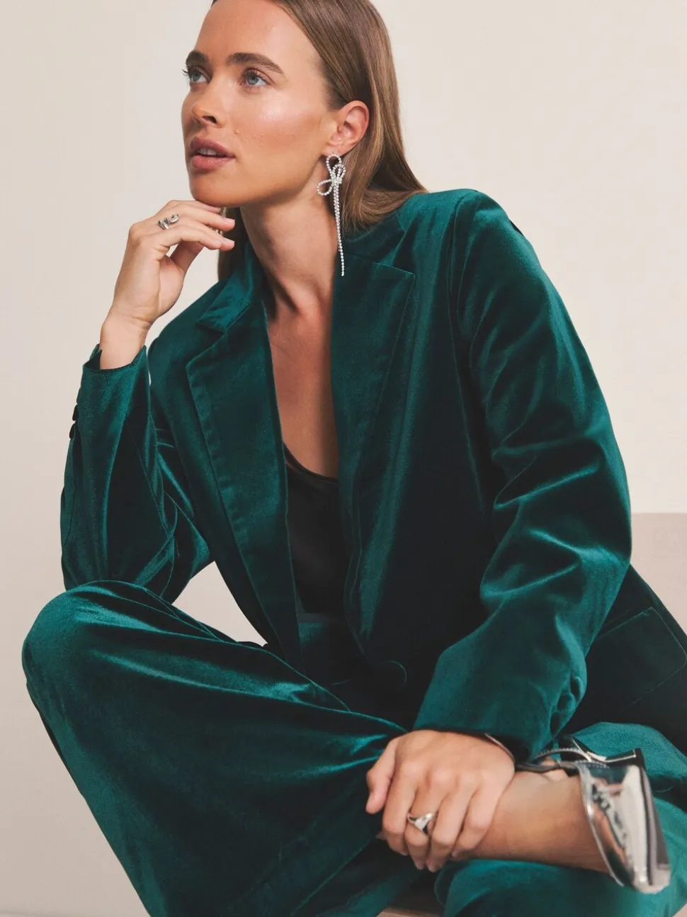 Simply Be Velvet Single Breasted Blazer