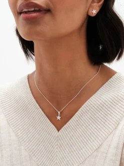 Simply Silver Tone 925 Cubic Zirconia Celestial Set With Gift Boxed