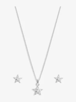 Simply Silver Tone 925 Cubic Zirconia Celestial Set With Gift Boxed