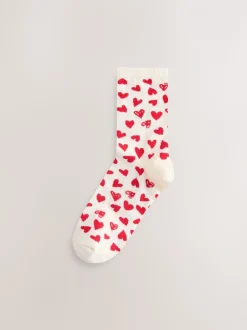 Sketchy Heart - Set van 4 paar enkelsokken