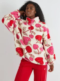 Skinnydip Cherry and Strawberry Longline Fleece