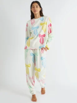 Skinnydip Multicolour Bow Twosie Fleece Pyjamas Set