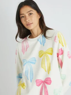 Skinnydip Multicolour Bow Twosie Fleece Pyjamas Set