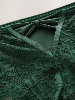 Smaragdgroen - Lace Bow Back Knickers
