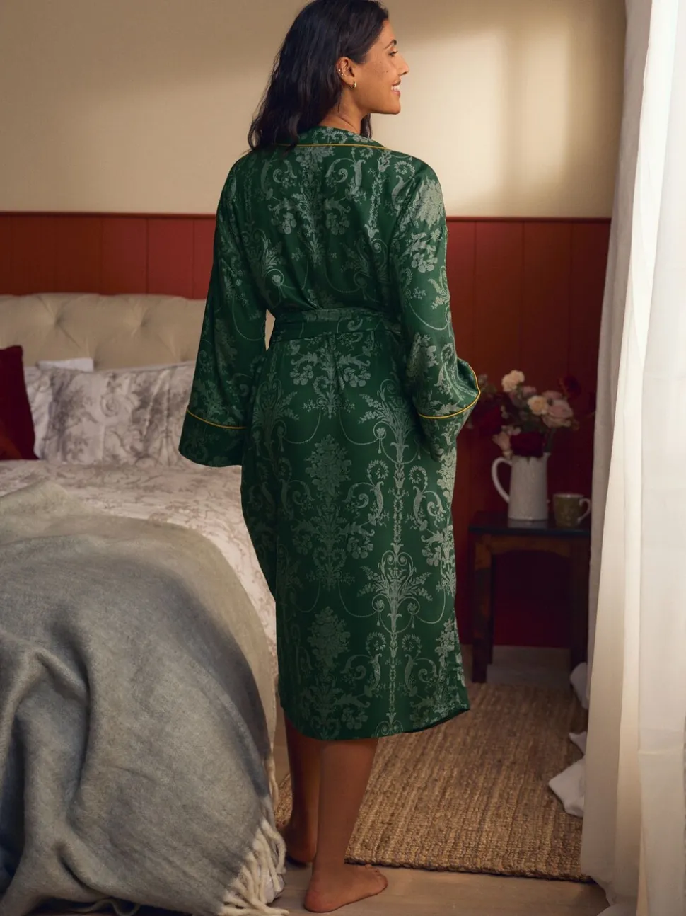 Smaragdgroen - Laura Ashley Josette badjas