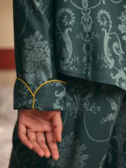 Smaragdgroen - Laura Ashley Josette pyjama met knopen