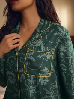 Smaragdgroen - Laura Ashley Josette pyjama met knopen