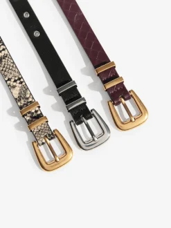 Snake Print, Burgandy and Black - Friends Like These Belts 3 Pack