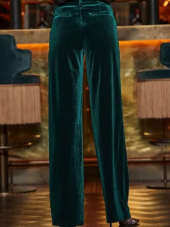 Sosandar - Luxe fluwelen broek met wijde pijpen
