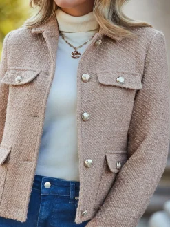 Sosandar Boucle Jacket With Gold Buttons