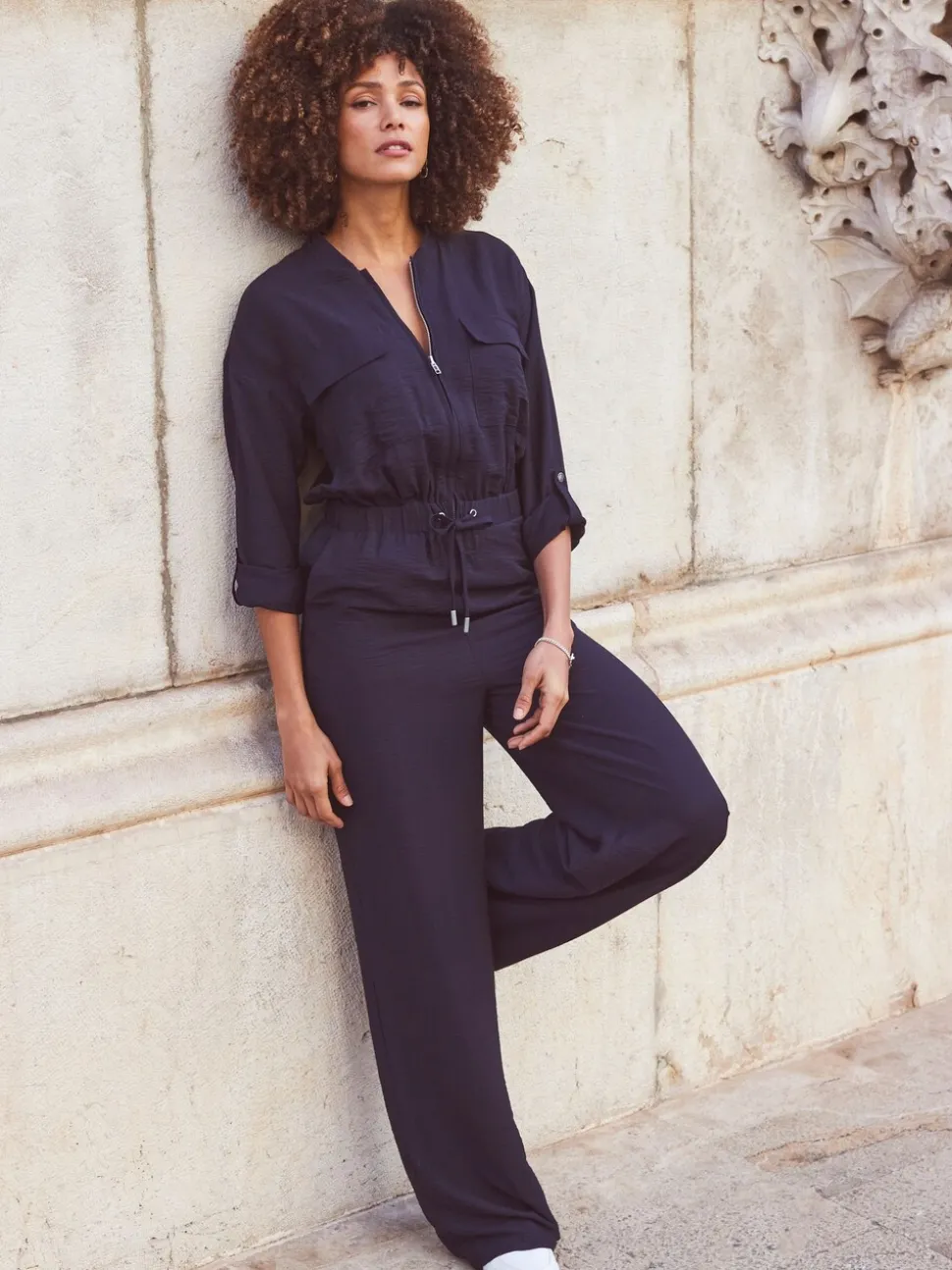 Sosandar Drawstring Waist Jumpsuit