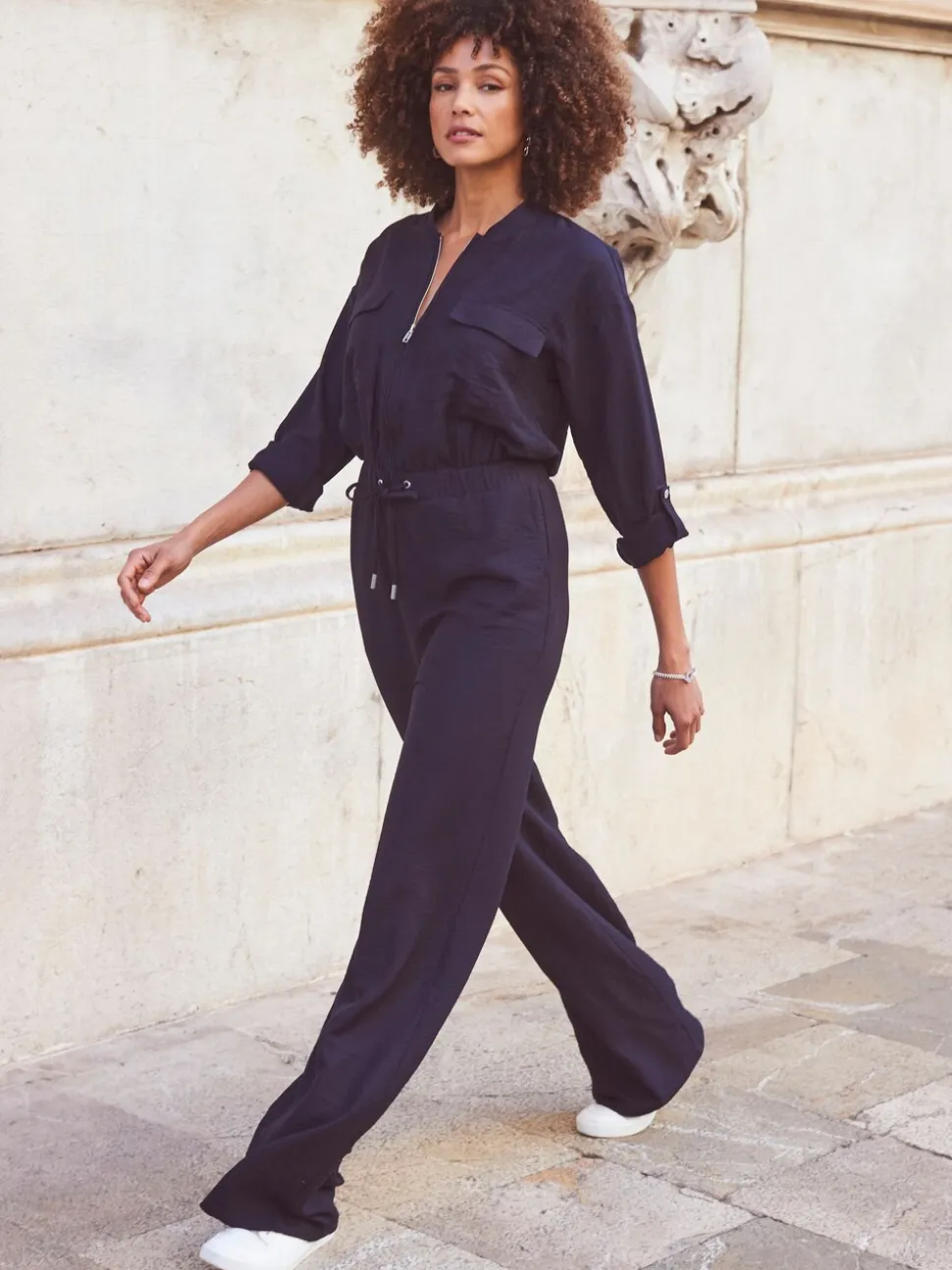 Sosandar Drawstring Waist Jumpsuit