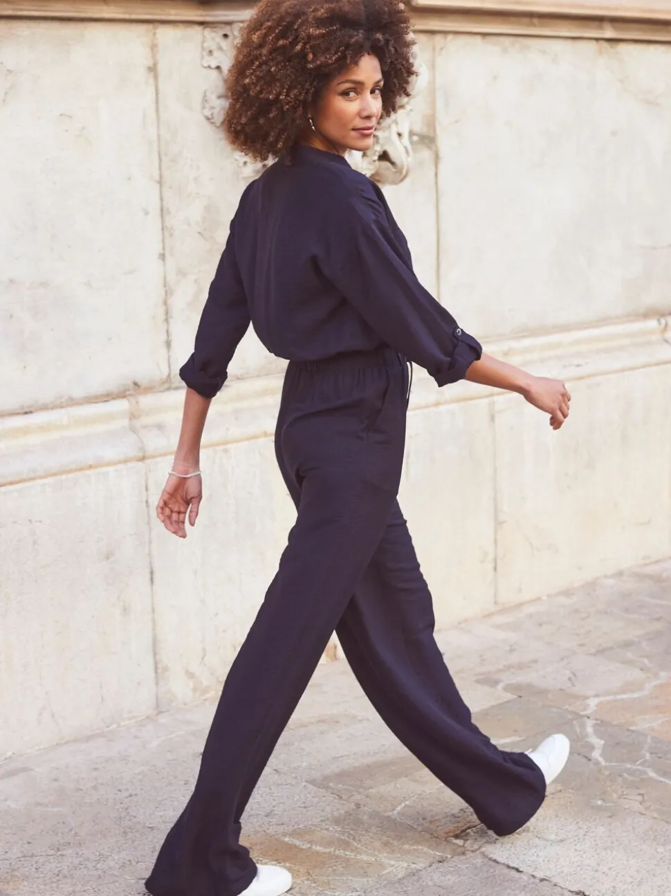 Sosandar Drawstring Waist Jumpsuit