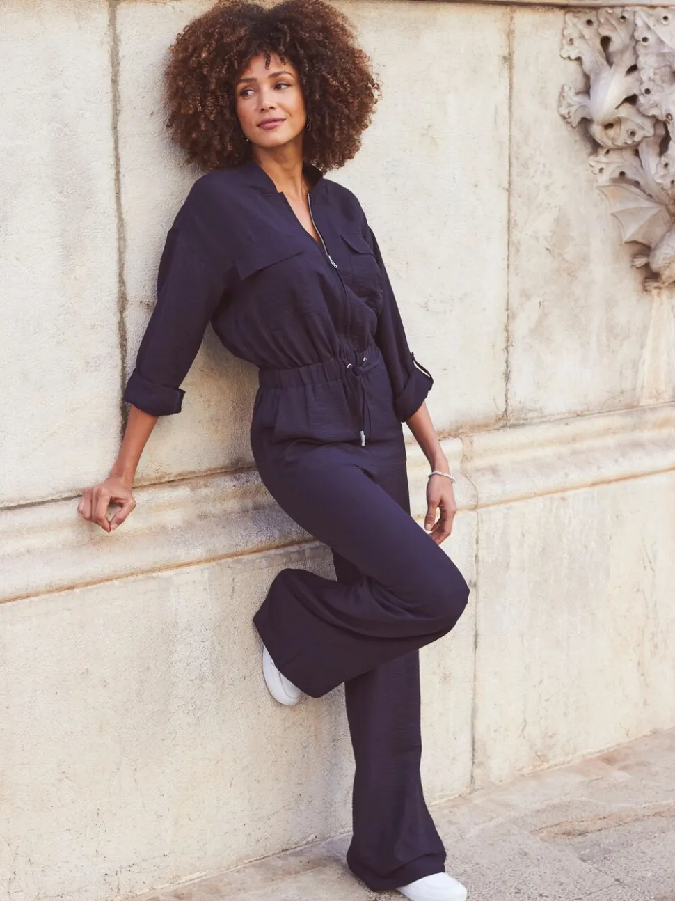 Sosandar Drawstring Waist Jumpsuit