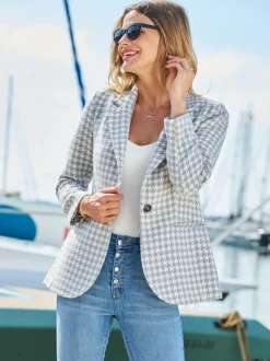 Sosandar Gingham Dogtooth Blazer