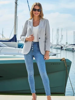 Sosandar Gingham Dogtooth Blazer