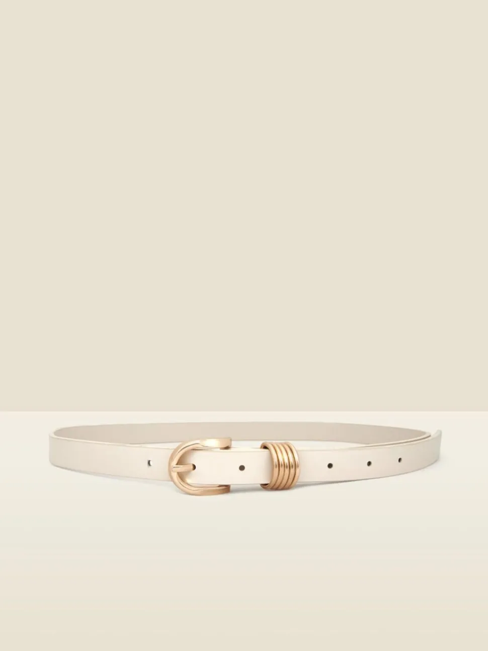 Sosandar Leather Belt With Gold Hardware
