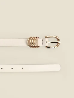 Sosandar Leather Belt With Gold Hardware
