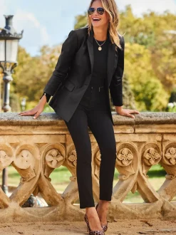 Sosandar Premium Faux Leather Blazer