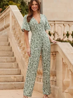 Sosandar Printed Belted Jumpsuit
