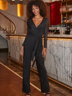 Sosandar Sparkle Wrap Jumpsuit