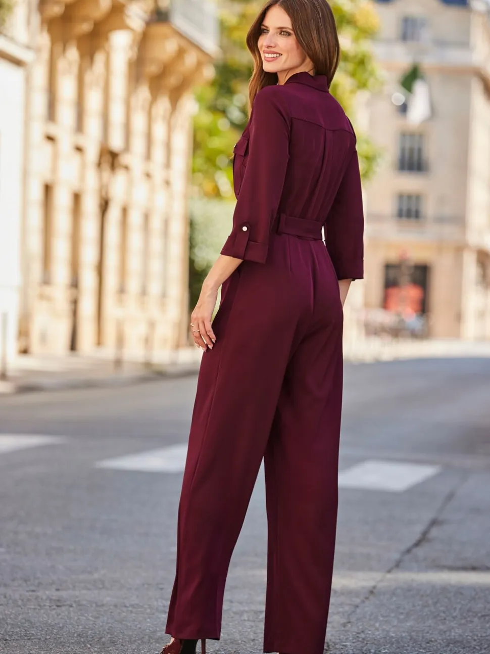 Sosandar Utility Pocket Belted Jumpsuit