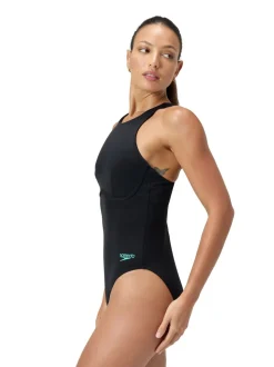 Speedo Racer-badpak met rits en ingebouwde zwembeha