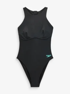 Speedo Racer-badpak met rits en ingebouwde zwembeha