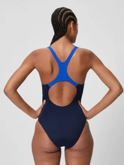 Speedo Solid Splice Medalist One Piece Swimsuit
