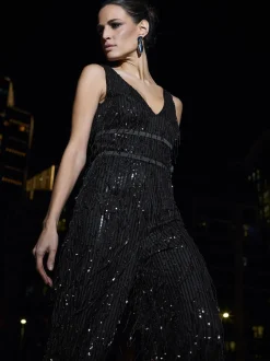 Star by Julien MacDonald Tassel Sequin Jumpsuit