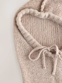 Steenkleurig gemêleerd - Nothing Ordinary Knitted Hooded Snood With Wool