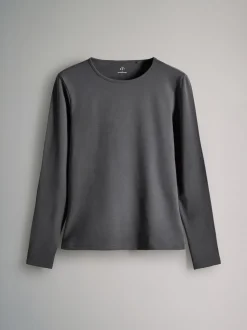 Strepen/Zwart/Grijs/Wit - The Set - 7 T-shirts met lange mouwen en ronde hals