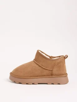 Tan Natural - Friends Like These Cosy Faux Fur Lined Ankle Suede Boots