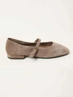 Taupe - FatFace Suede Mary Jane Flat