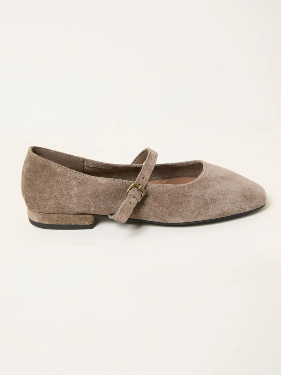 Taupe - FatFace Suede Mary Jane Flat