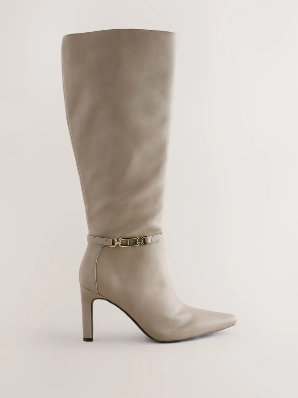 Taupe - Forever Comfort® - Kniehoge laarzen met hak en hardware