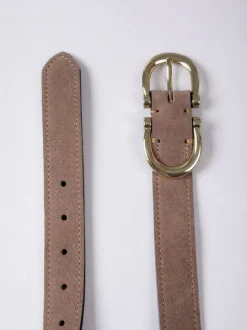 Taupe - Lakeland Leather Bowness Suède Riem met Dubbele Gesp