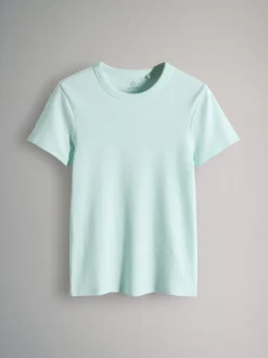 Taupe Brown/Light Brown/Blue/Light Blue/Cream - The Set 5 Pack Korte Mouw Geribd T-shirt