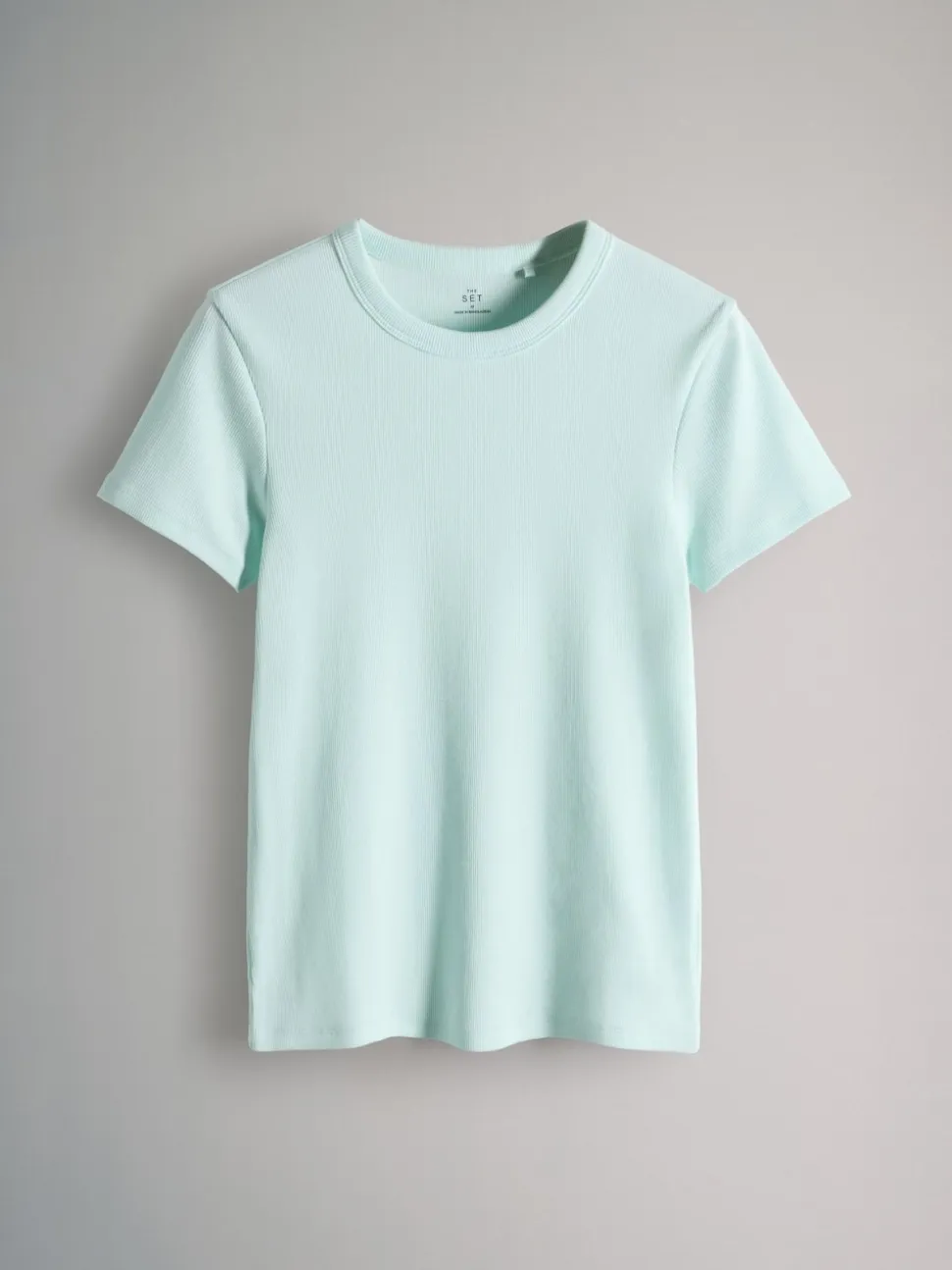 Taupe Brown/Light Brown/Blue/Light Blue/Cream - The Set 5 Pack Korte Mouw Geribd T-shirt