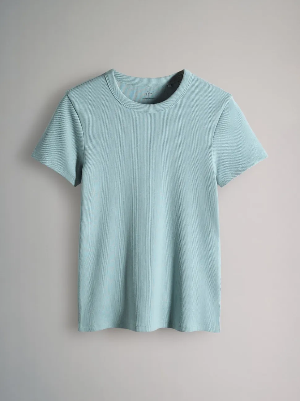 Taupe Brown/Light Brown/Blue/Light Blue/Cream - The Set 5 Pack Korte Mouw Geribd T-shirt