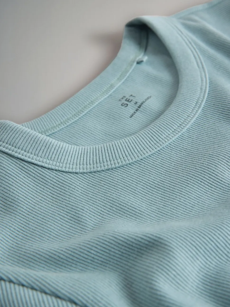Taupe Brown/Light Brown/Blue/Light Blue/Cream - The Set 5 Pack Korte Mouw Geribd T-shirt