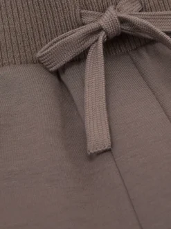 Taupe bruin - Reiss Laney Premium Interlock Wide-Leg Joggers
