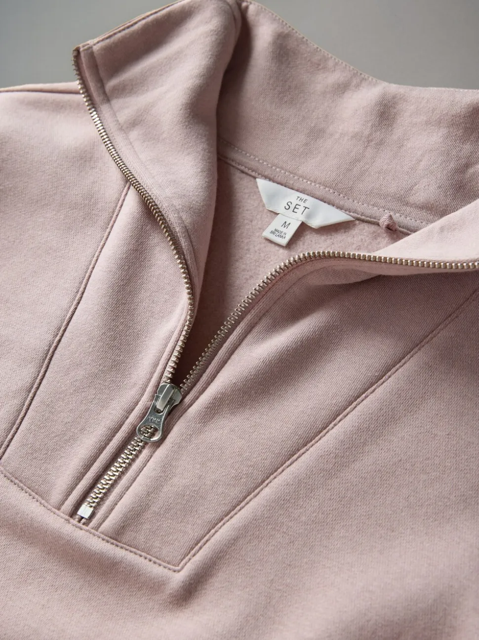 Taupe bruin - The Set Half Zip Funnel Neck Sweatshirt and Wide Leg Jogger Set