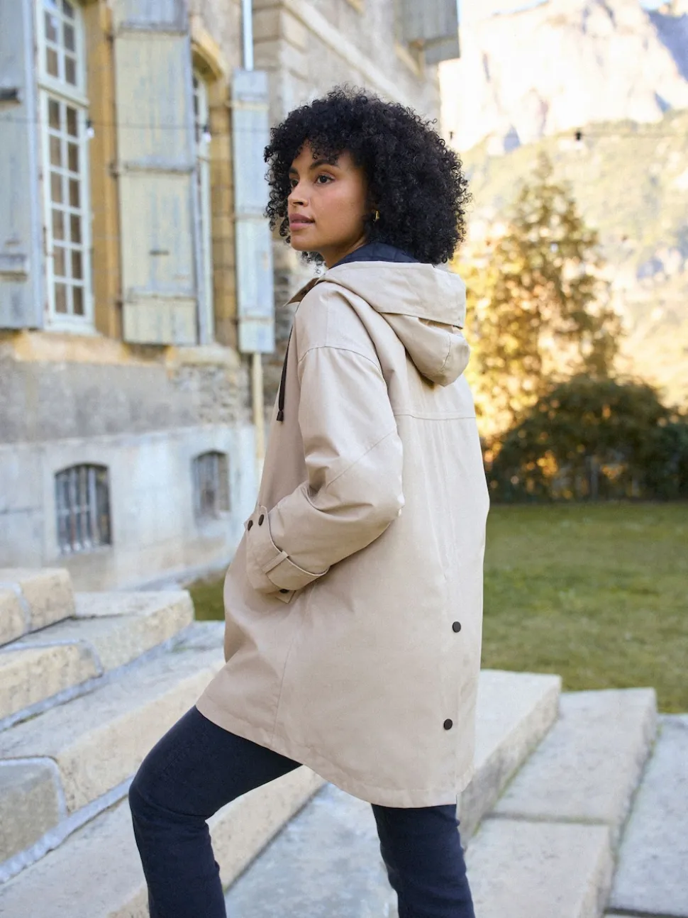 Taupe-grijs - Seraphine 3-In-1 Maternity & Babywearing Raincoat