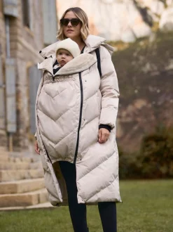 Taupe-grijs - Seraphine Lange 3-In-1 Zwangerschaps- en Draagjas Puffa Coat