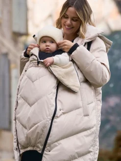 Taupe-grijs - Seraphine Lange 3-In-1 Zwangerschaps- en Draagjas Puffa Coat