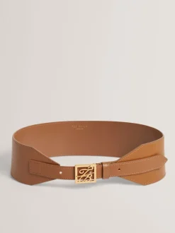 Ted Baker Aniikaa Tb Script Leather Waist Belt